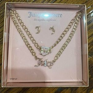 Juicy Couture Gold Necklace with Earrings